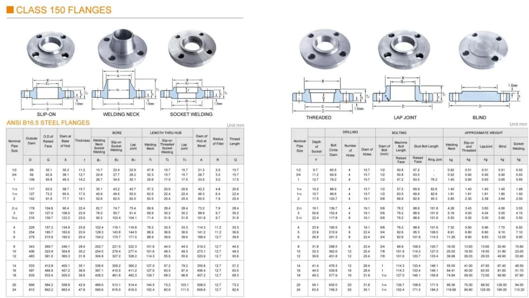 Flange with ANSI B16.5 /DIN2576/En1092 CS/Ss as Customized